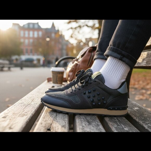 Valentino Garavani Rockrunner Blue Low-top Sneakers – Size 9 - Picture 5 of 5